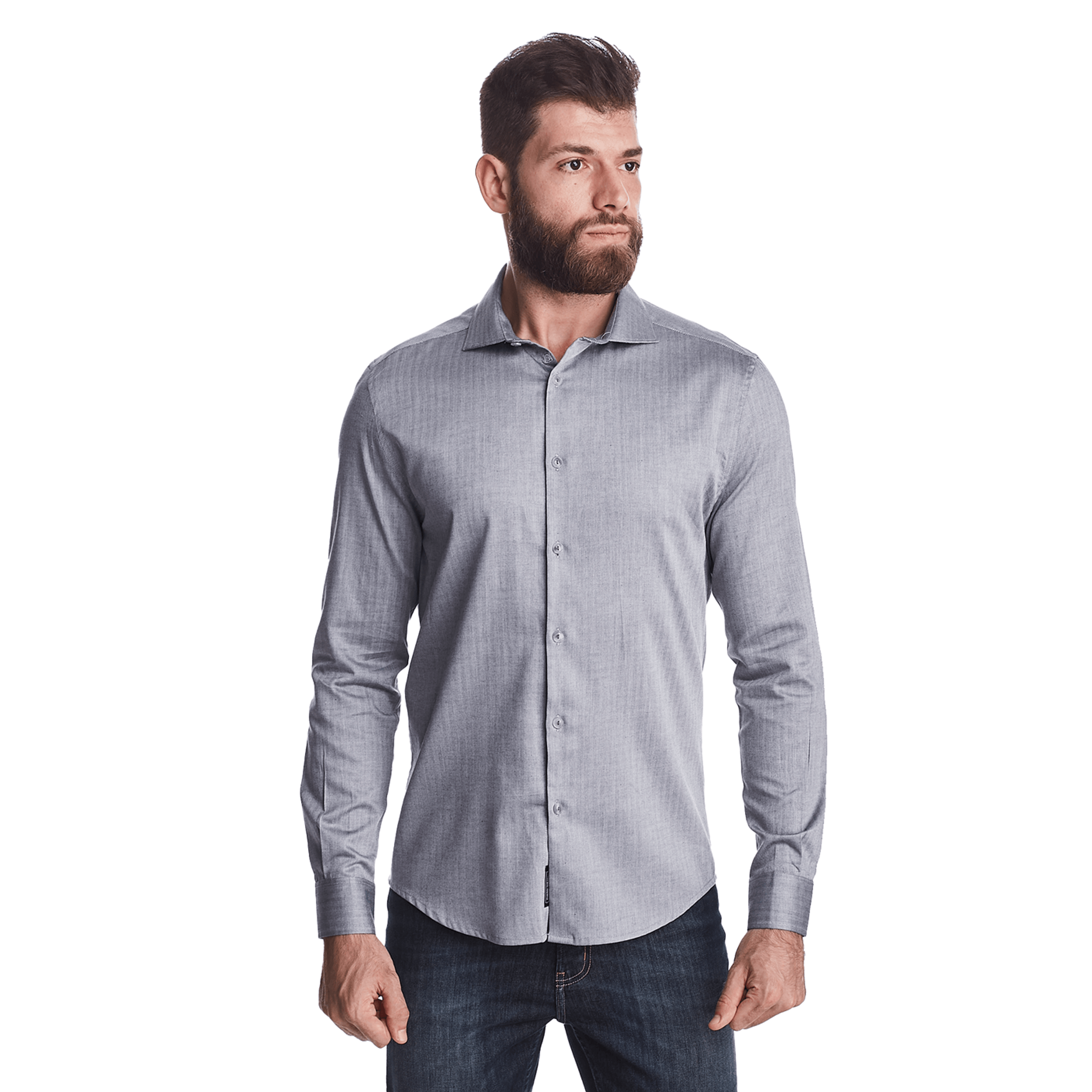 Camisa-Slim-Masculina-Manga-Longa-Padronagem-Chevron-Convicto